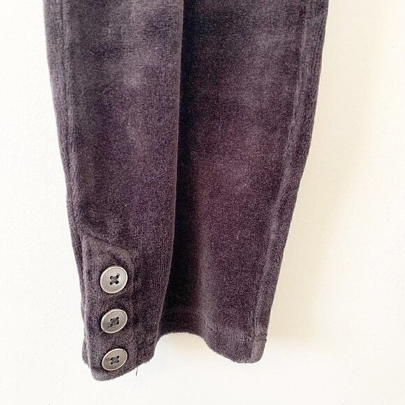 Talbots petite velour tapered leg stretch pull on elastic waist casual pants - Picture 3 of 9